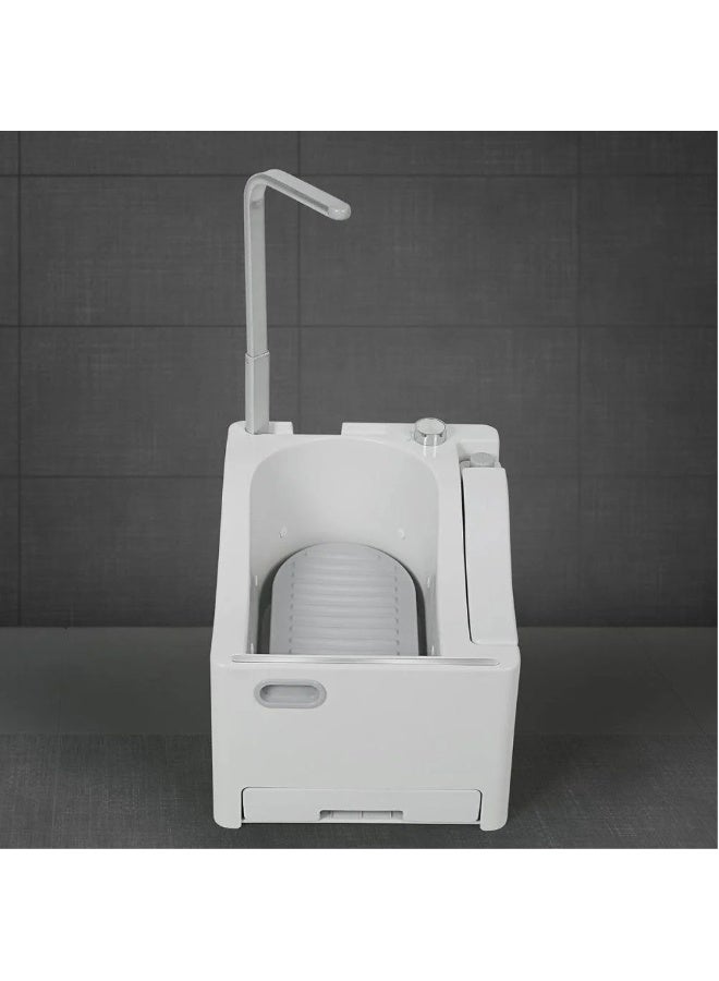 إنوف إن مكة آلة وضوء ذكية أوتوماتيكية لتسهيل أداء الوضوء بدون انحناء، مناسبة لكبار السن وذوي الاحتياجات الخاصة، موفرة للمياه وسهلة الاستخدام، كاملة الملحقات وجاهزة للتركيب، مثالية للمنازل والمساجد والمصليات، تساعد على غسل القدمين واليدين بأمان وراحة. - Image 5